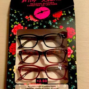Betsy Johnson Reading Glasses. +2.50. New.